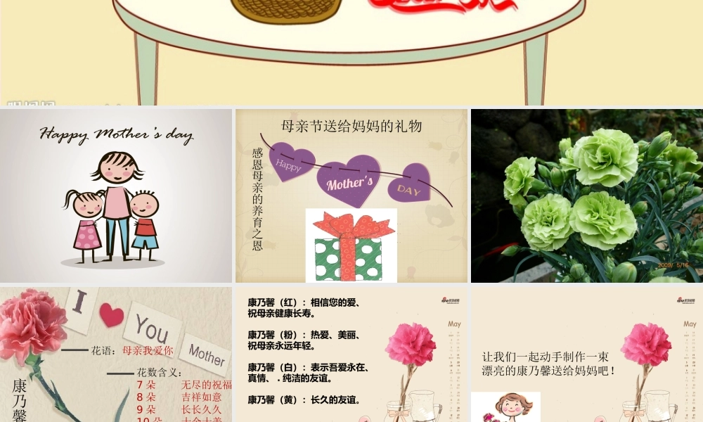 中学主题班会 母亲节 母亲节美术课件