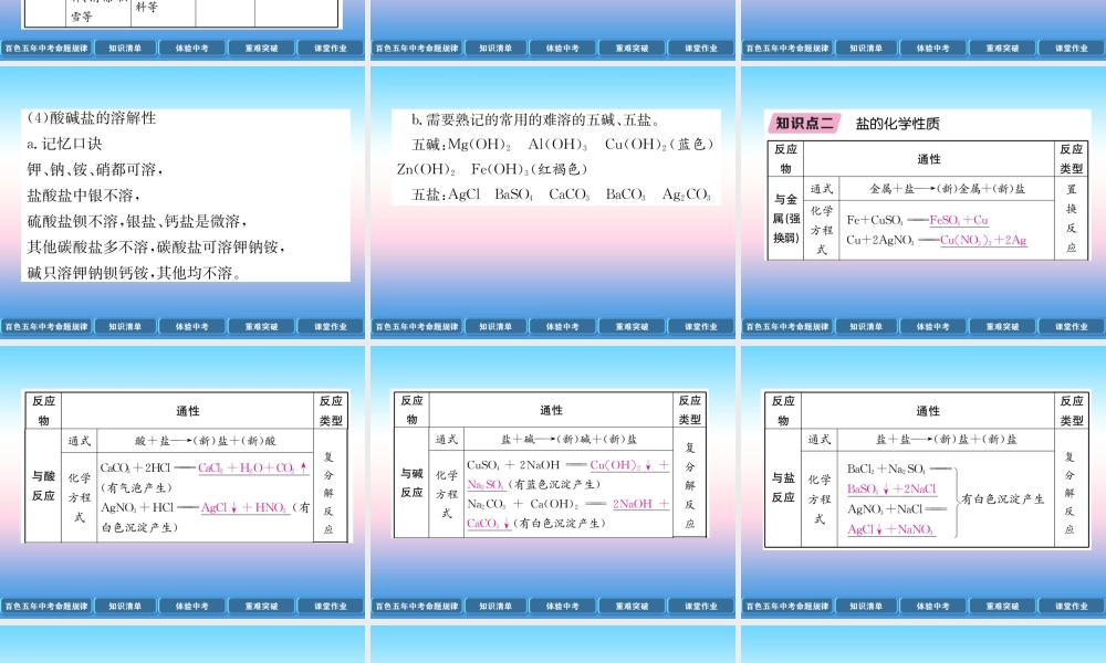 中考化学复习 第1编 教材知识梳理篇 第11单元 盐 化肥(精讲)课件