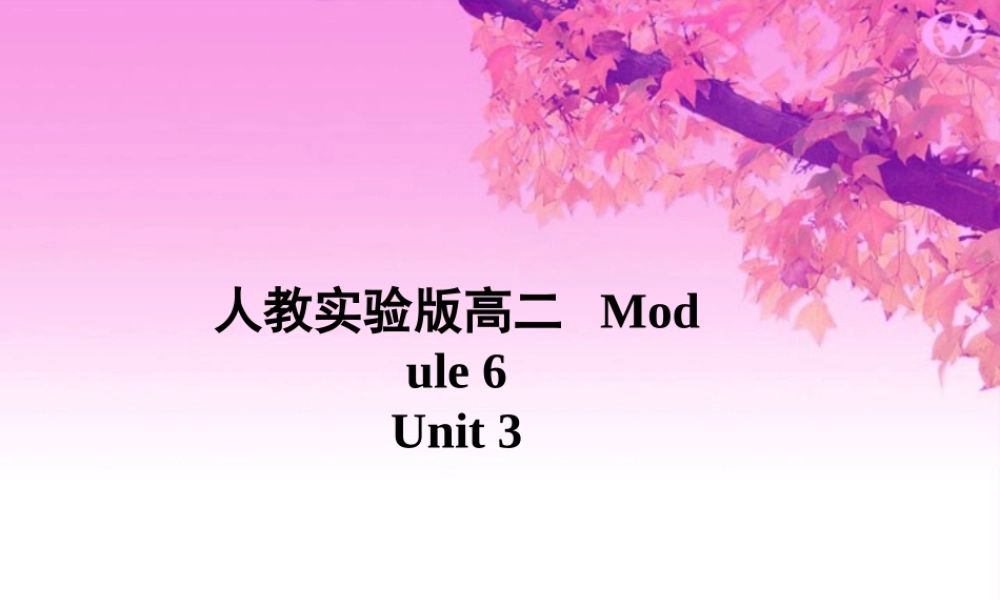 广东地区高二英语Module6 Unit3 Grammar课件 人教实验版 课件