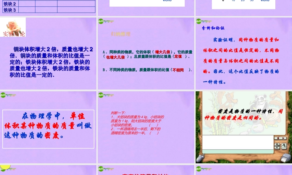 九年级物理(113密度)课件 人教课标版 课件