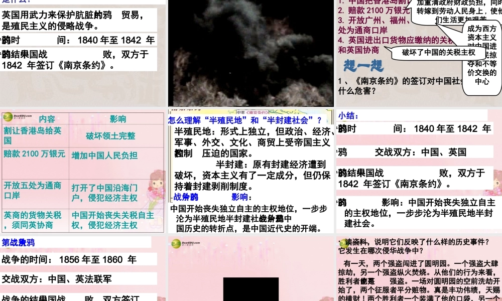 八年级历史与社会下册 第六单元第三课第一框屈辱的岁月课件 人教版 课件