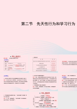 八年级生物上册 第五单元 第二章 第二节 先天性行为和学习行为课件 (新版)新人教版 课件