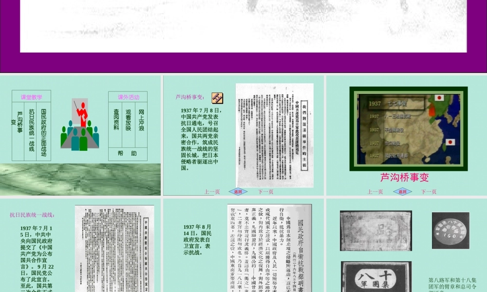 八年级历史 中华民族的抗日战争课件
