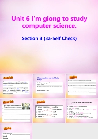 八年级英语上册 Unit 6 I'm giong to study computer science section B(3a self check)课件 (新版)人教新目标版 课件