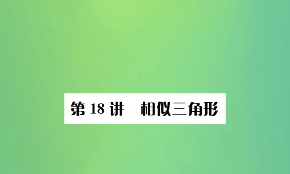 中考数学复习 第四单元 图形的初步认识与三角形 第18讲 相似三角形课件