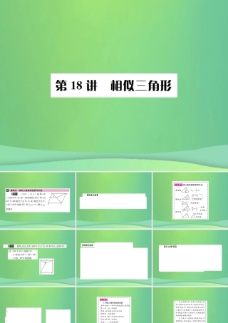 中考数学复习 第四单元 图形的初步认识与三角形 第18讲 相似三角形课件