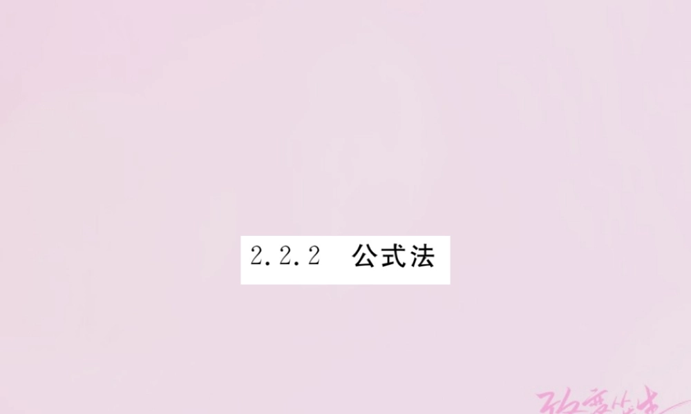 九年级数学上册 222 公式法练习课件 (新版)湘教版 课件