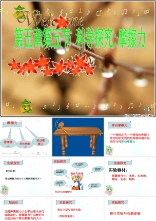 八年级物理科学探究 摩擦力山东省优质课课件 上科版 课件