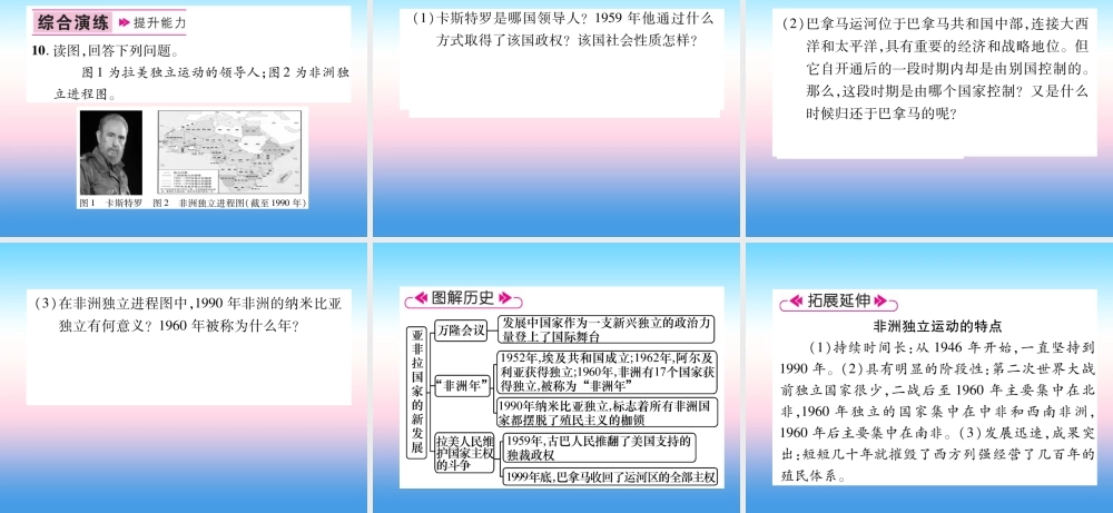 九年级历史下册 第5单元 冷战和美苏对峙的世界 第19课 亚非拉国家的新发展易错点拨课件 新人教版 课件