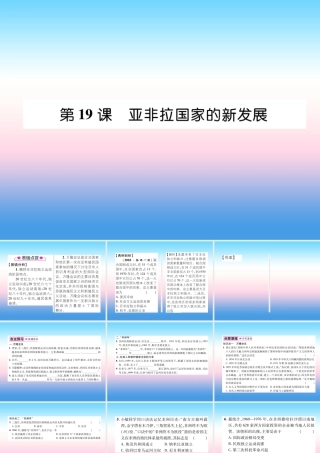 九年级历史下册 第5单元 冷战和美苏对峙的世界 第19课 亚非拉国家的新发展易错点拨课件 新人教版 课件