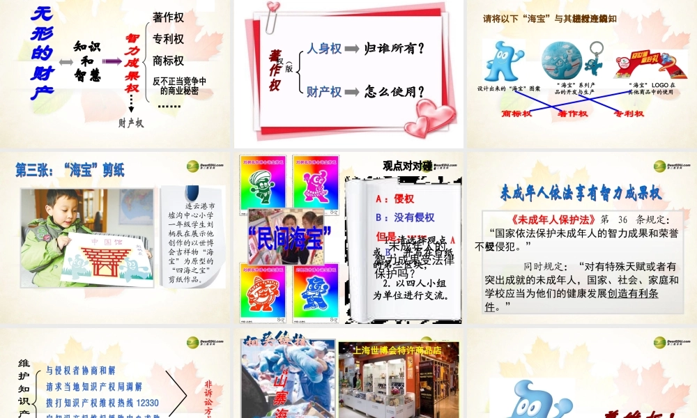 八年级政治下册 第7课第二框 无形的财产课件 新人教版 课件