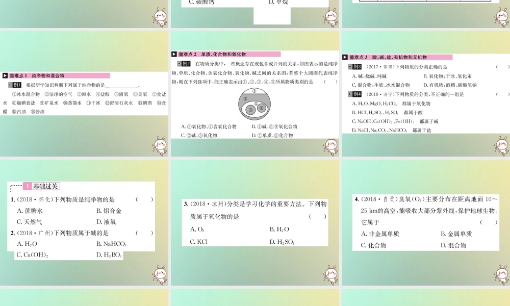 中考化学复习 主题二 物质构成的奥秘 第8讲 物质的分类课件