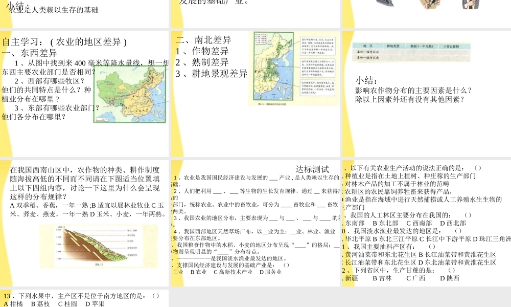八年级地理上册 第四章第二节(因地制宜发展农业)课件
