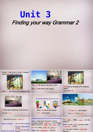 中学七年级英语下册 Unit 3 Finding your way Grammar 2课件 牛津版 课件