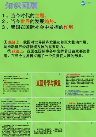 九年级政治全册 4121 直面升学与择业课件 鲁教版 课件