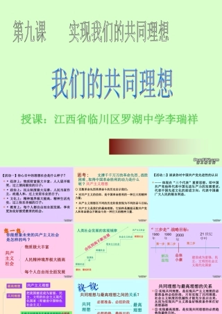 九年级政治我们的共同理想课件