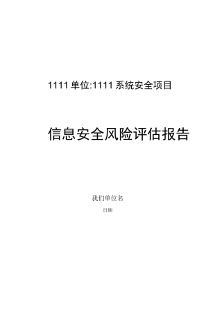 信息安全风险评估报告..