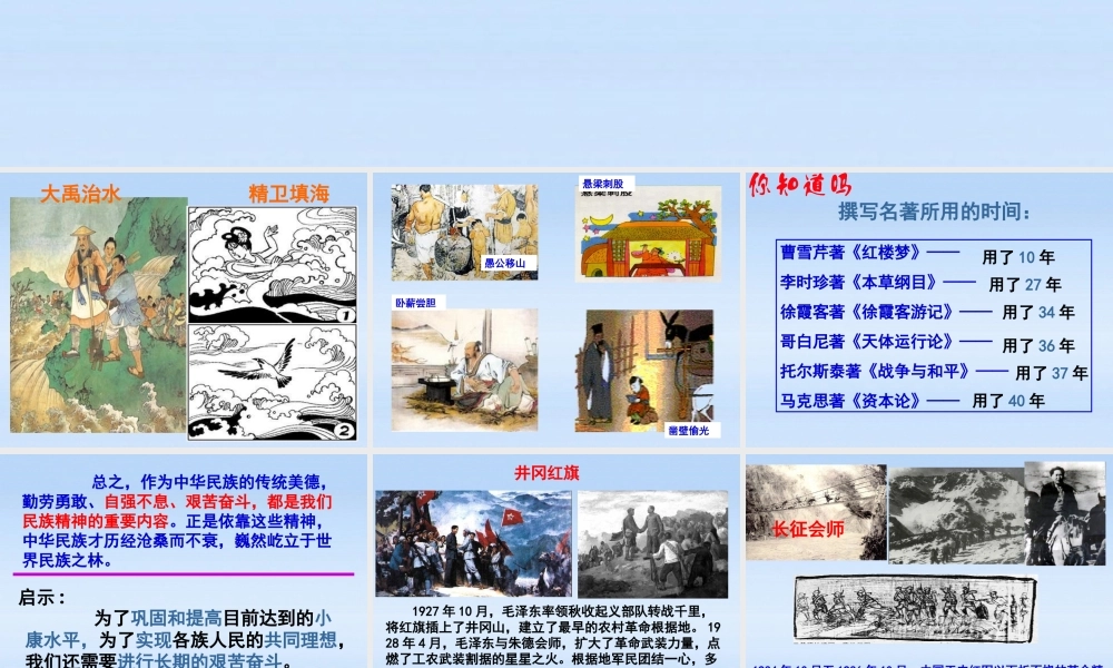 九年级政治 第九课(实现我们的共同理想-艰苦奋斗)课件 人教新课标版 课件