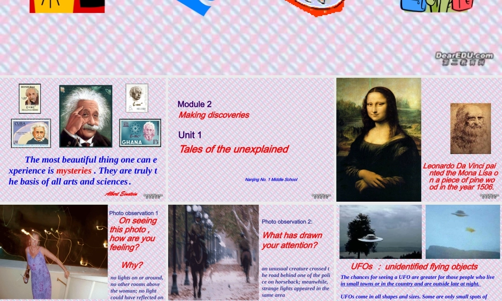 二模块一单元Tales of the unexplained-Welcome to the Unit 牛津英语 课件