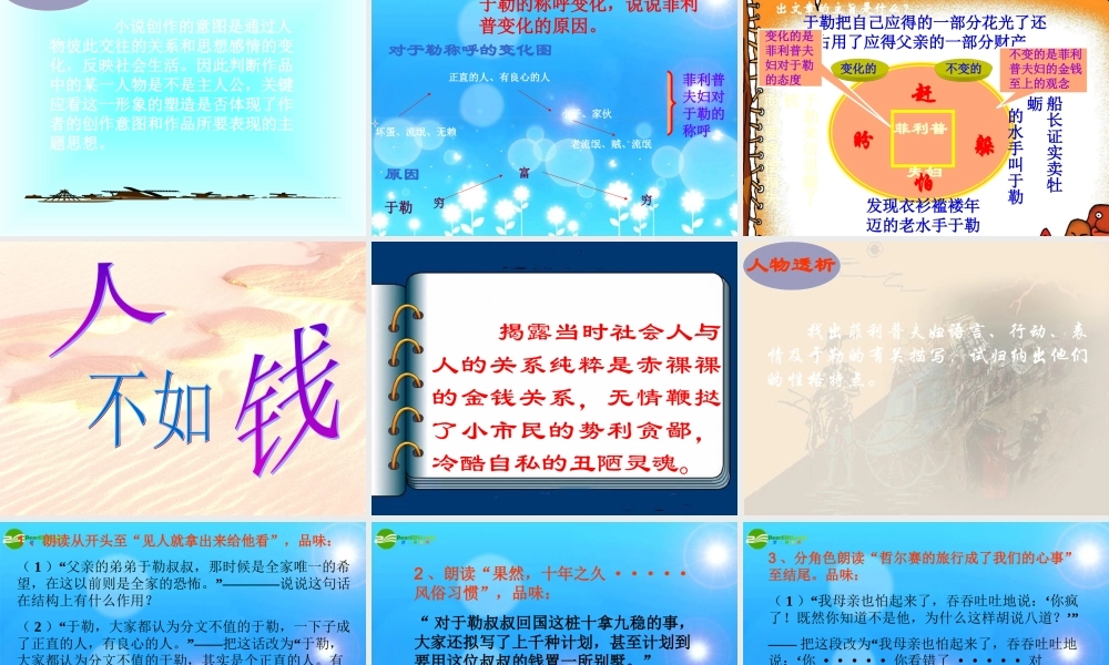 九年级语文上册 (我的叔叔于勒)课件 苏教版 课件