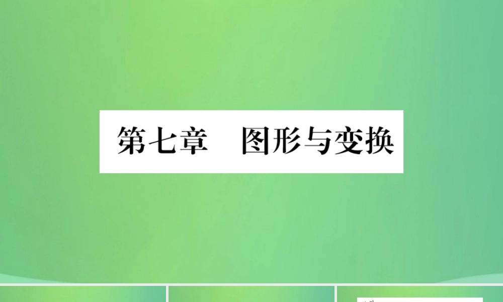 中考数学复习 第一轮 考点系统复习 第七章 图形与变换 第二节 图形的平移、旋转、对称与位似(精练)课件