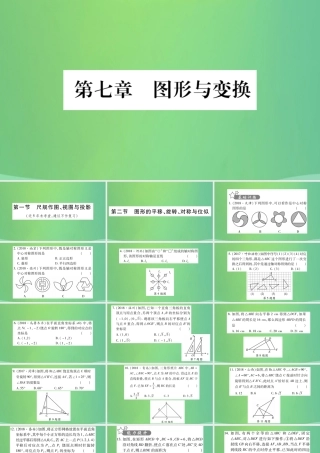 中考数学复习 第一轮 考点系统复习 第七章 图形与变换 第二节 图形的平移、旋转、对称与位似(精练)课件