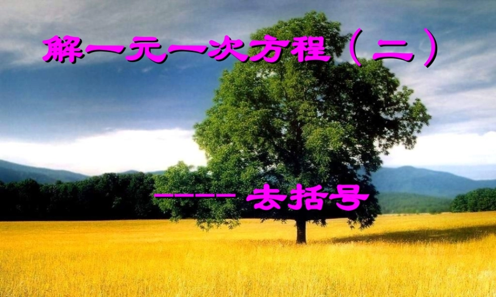 七年级数学上册 解一元一次方程(二) —去括号课件 人教新课标版 课件