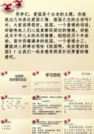 九年级语文下册 3 祖国啊，我亲爱的祖国课件 (新版)新人教版 课件