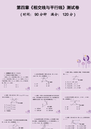 七年级数学下册 第4章(相交线与平行线)测试卷习题课件 (新版)湘教版 课件