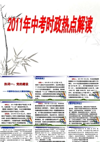 中考政治时政热点解读课件 苏教版 课件