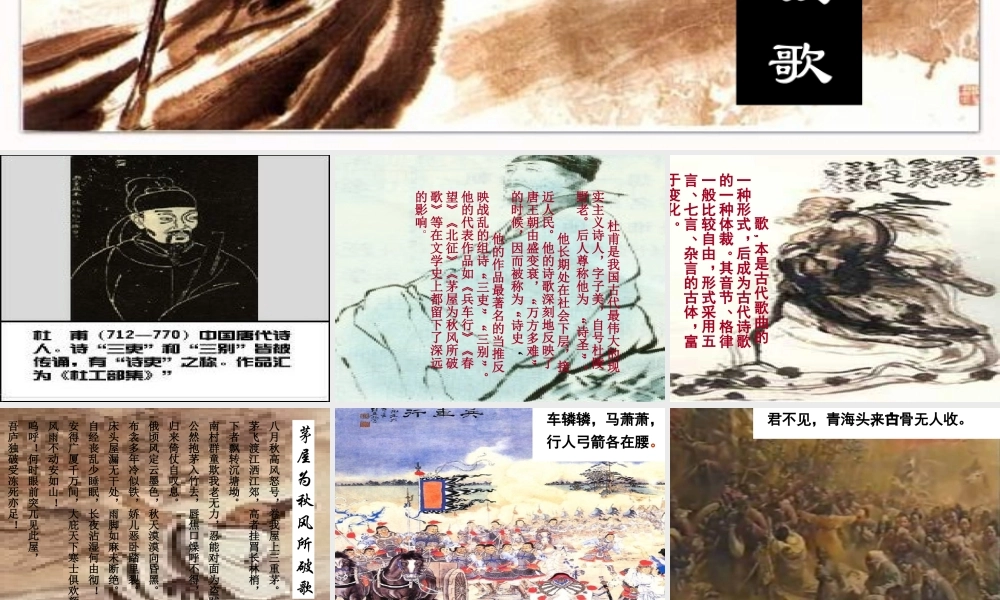 八年级语文茅屋为秋风所破歌课件3语文版 课件