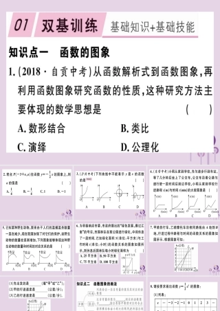 八年级数学下册 第十九章(一次函数)19.1 变量与函数 19.1.2.1 函数的图象习题课件 (新版)新人教版 课件