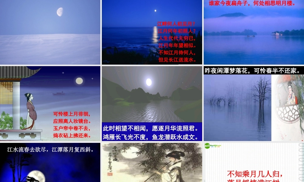 八年级语文上册 第24课(春江花月夜)课件 冀教版 课件