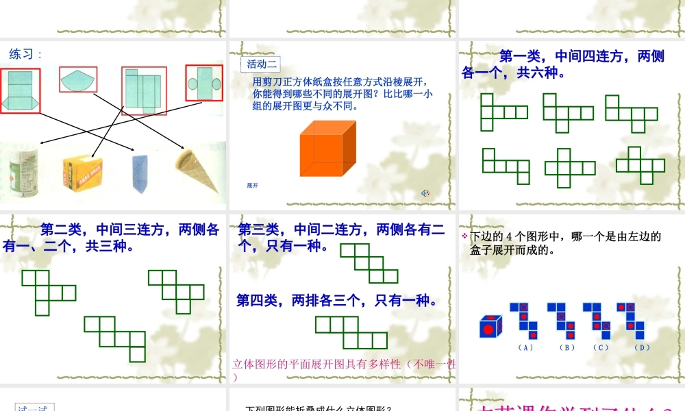 七年级数学上立体图形的展开图课件 新人教版 课件