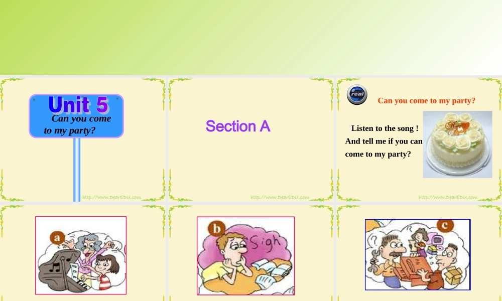 八年级英语Unit5 Can you come to my party课件 人教版 课件