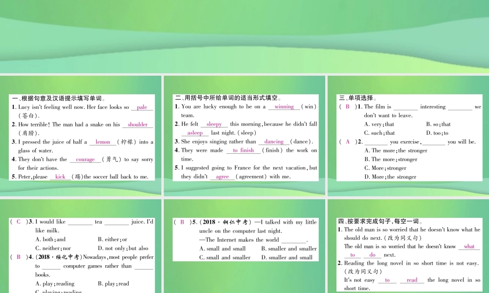 九年级英语全册 双休作业(一)课件 (新版)人教新目标版 课件