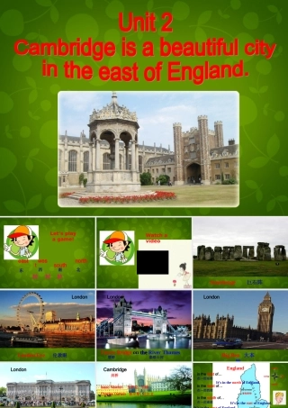 八年级英语上册 Module 2 Unit 2 Cambridge is a beautiful city in the east of England课件 (新版)外研版 课件