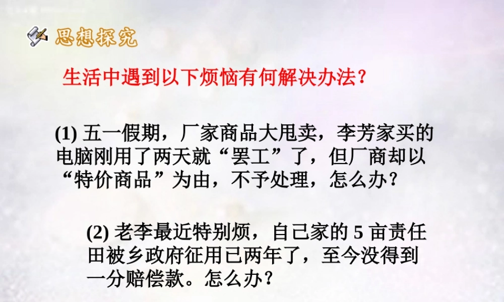 八年级政治下册 9.1 依法解决纠纷课件1 北师大版 课件