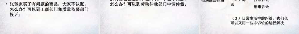 八年级政治下册 9.1 依法解决纠纷课件1 北师大版 课件