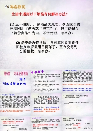 八年级政治下册 9.1 依法解决纠纷课件1 北师大版 课件