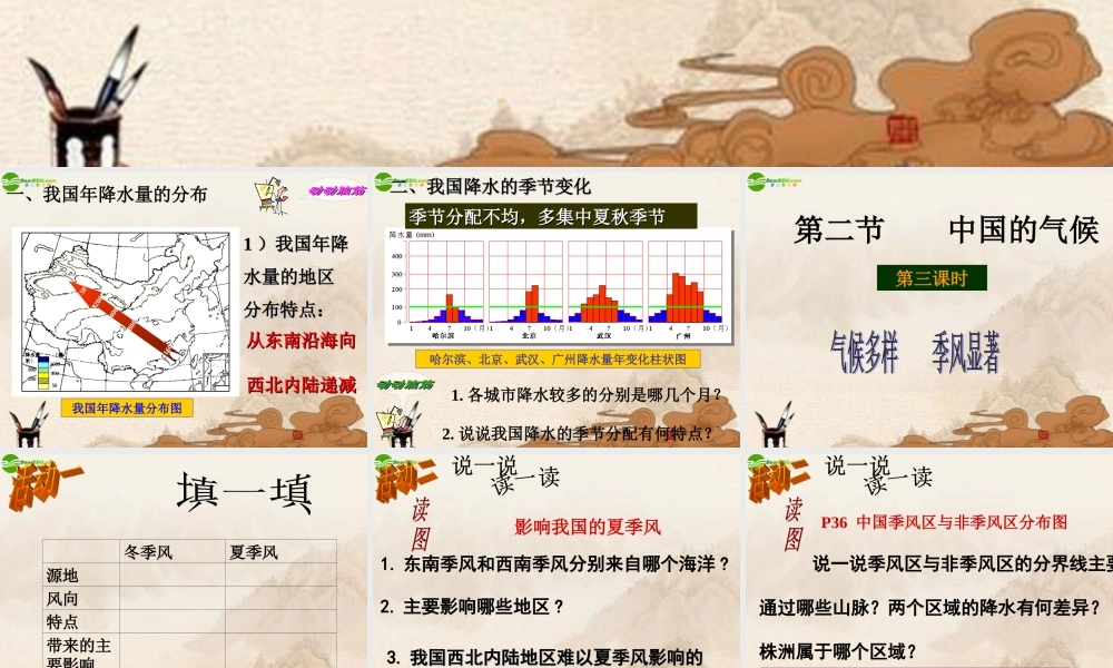 八年级地理上册 中国气候(第三课时)课件 湘教版 课件