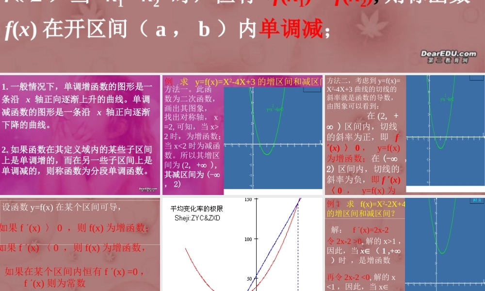利用倒数求函数单调性 高三数学第二章 极限全章课件 高三数学第二章 极限全章课件