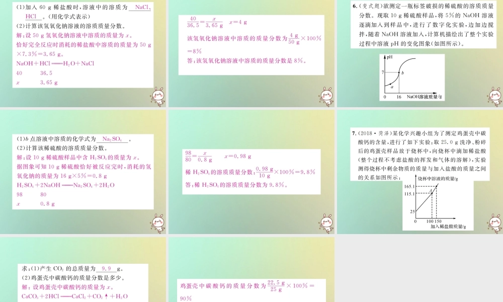 中考化学复习 题型复习(五)计算应用题 题型之三 坐标图象型课件