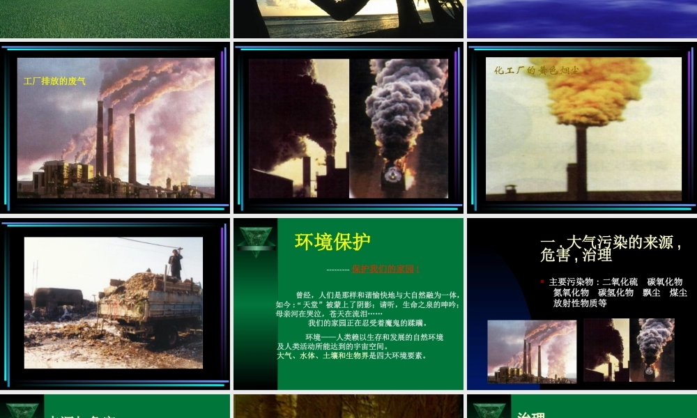 初三化学中考复习之环境保护 人教版 试题