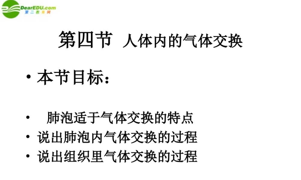 七年级生物下册 人体内的气体交换课件 苏教版 课件