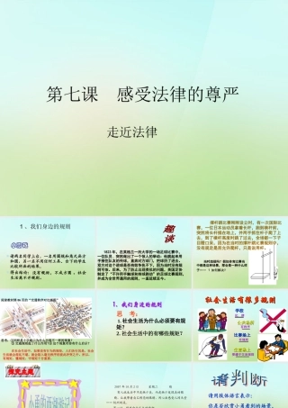 中学七年级政治下册 7.1 走近法律课件1 新人教版 课件