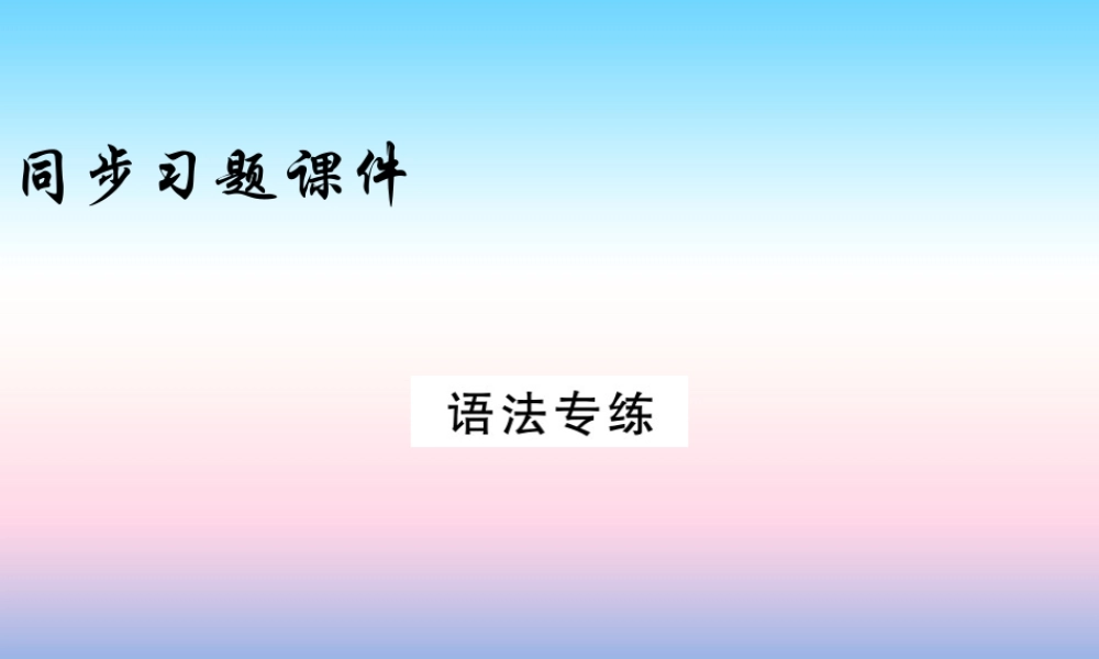 九年级英语上册 Unit 6 Movies and Theater语法专练习题课件 (新版)冀教版 课件