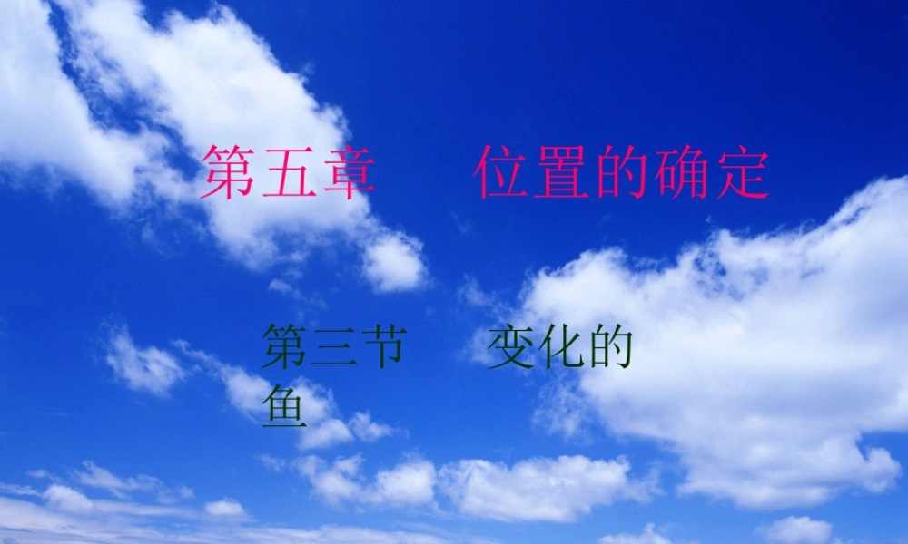 八年级数学上册 5.3(变化的鱼)课件 北师大版 课件