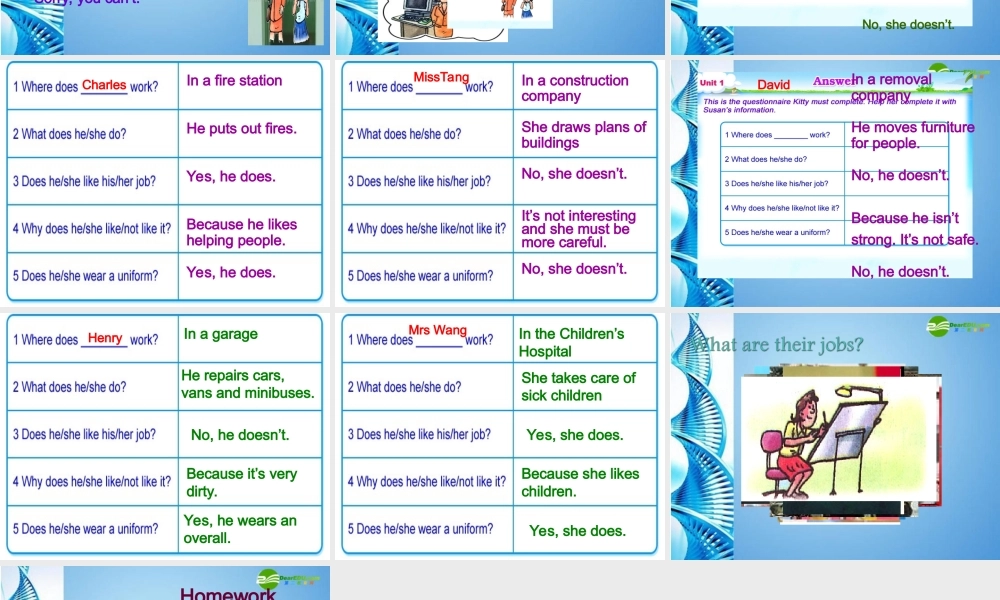 七年级英语下册 Module 2 Unit 1 Jobs people do第二课时课件 牛津沈阳版 课件