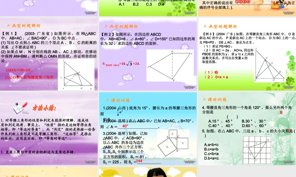 中考数学复习等腰三角形及直角三角形 新课标 人教版 试题